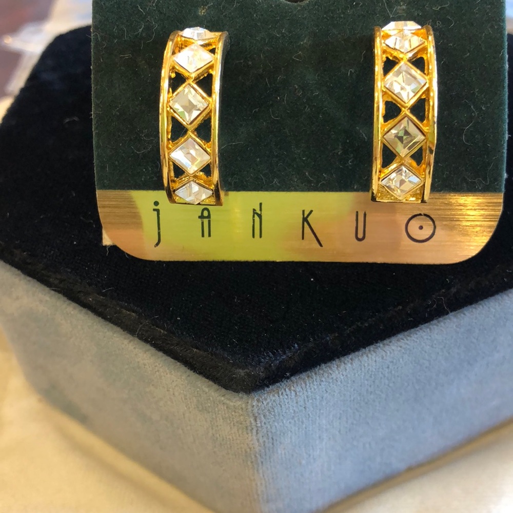 Harlequin Cubic Zirconia Hoop Earrings-Boutique